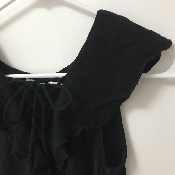 URBAN OUTFITTERS KIMCHI BLUE LACE UP BLACK BLOUSE - Picture 6 of 10